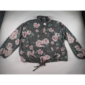 Maurices Floral Quarter Zip Pullover Sweatshirt Women's 1X NWT
